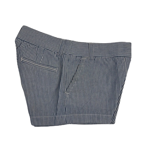 J. Crew Striped Cotton Shorts - Blue/White, Size 0 - Picture 5 of 5